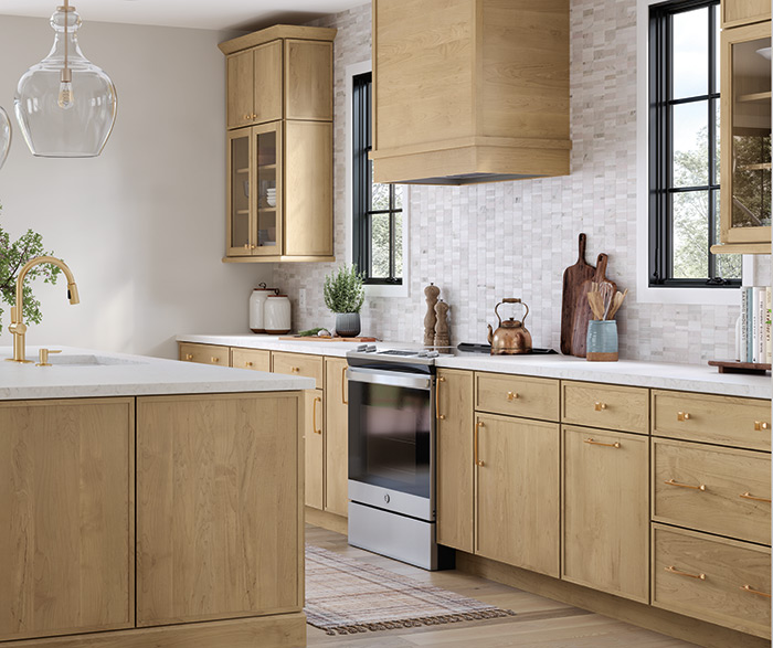 Light Brown Cabinets in Transitional Kitchen